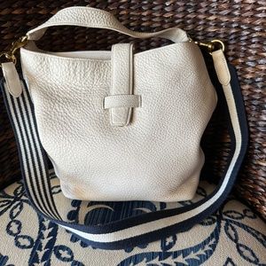 J Crew Signet Hobo Bag Italian Leather Off White